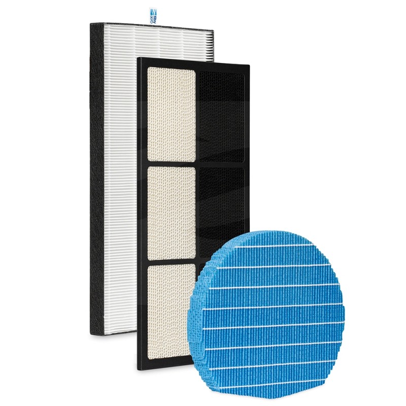 Komplet filtrów HEPA + węglowy + nawilżający UZ-HD4HF + UZ-HG4DF +UZ-KIL8MF Sharp UA-KIN50E-W Zamienniki FA511992827